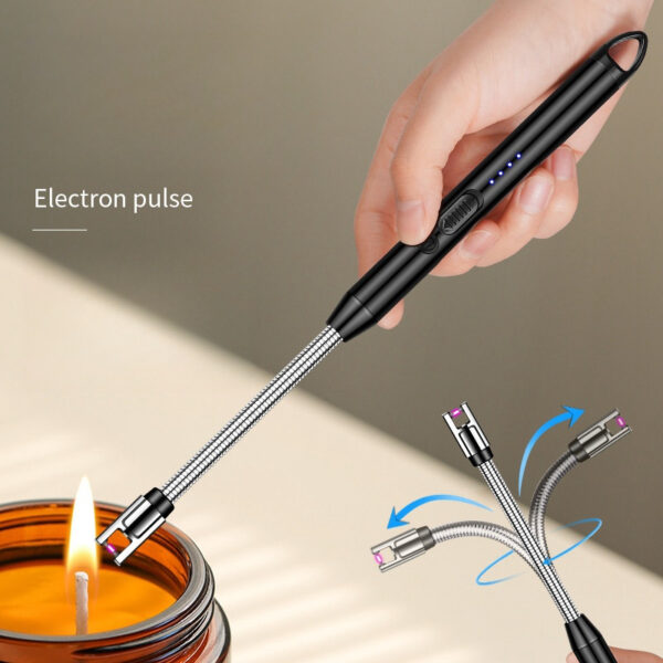 Candle or Kitchen Flexible Neck Arc Lighter USB Rechargeable Flameless with LED Battery Display